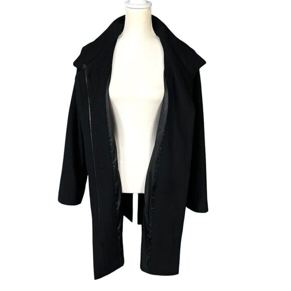 Lauren Ralph Lauren Women's Black Buckle-Front Walker Wool Blend Coat Size 16W - Picture 3 of 12